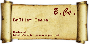 Brüller Csaba névjegykártya
