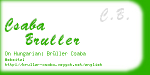 csaba bruller business card